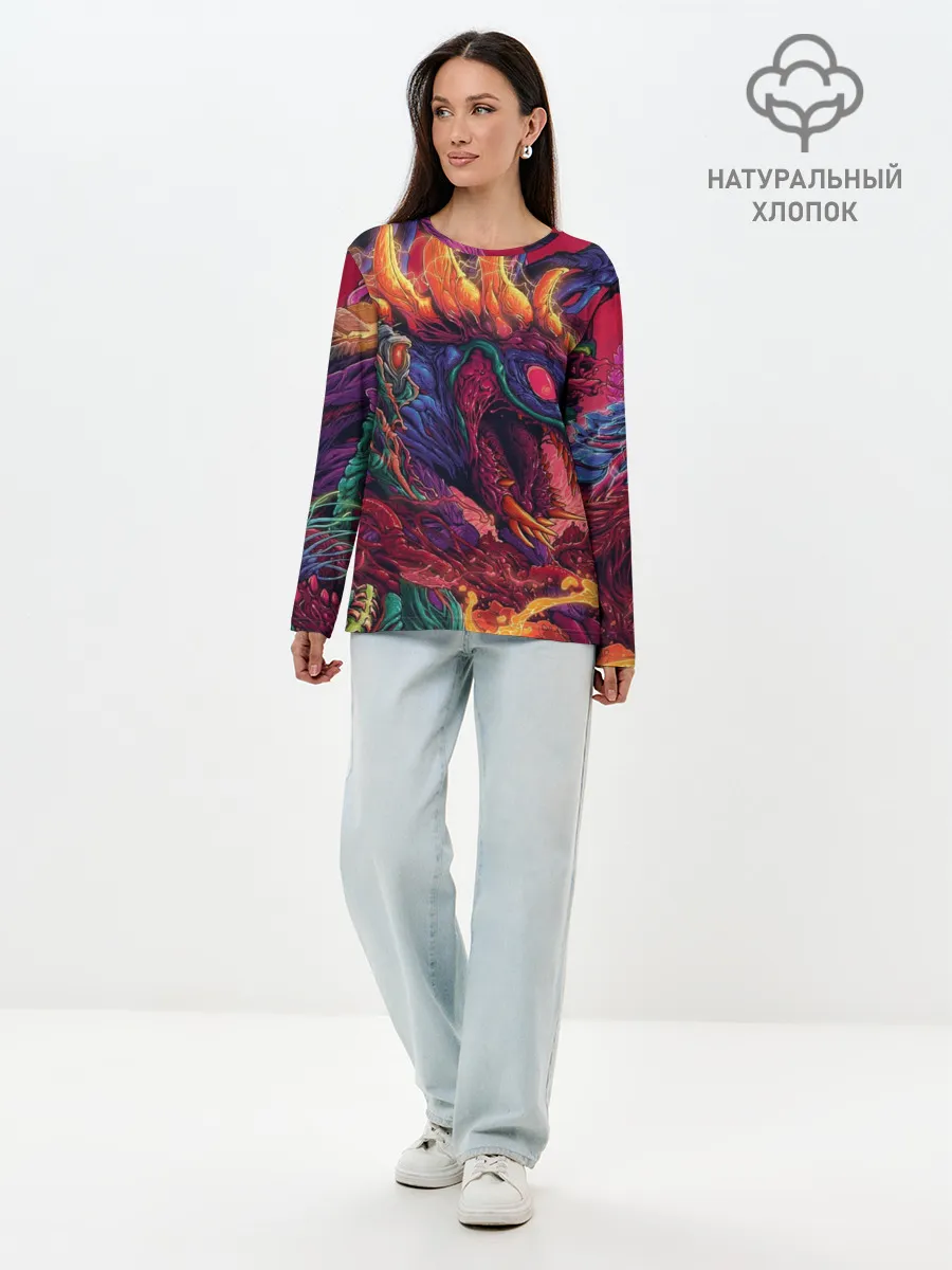 Лонгслив женский. Хлопок / HyperBEAST