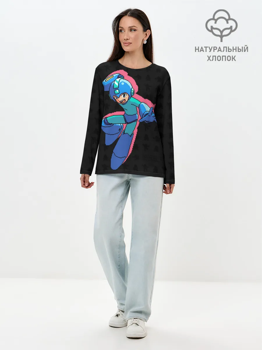 Лонгслив женский. Хлопок / Mega Man