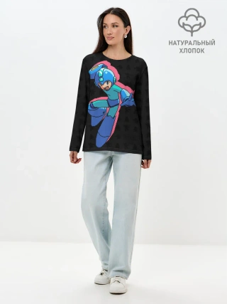 Лонгслив женский. Хлопок / Mega Man