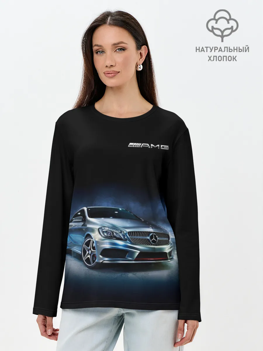 Лонгслив женский. Хлопок / Mercedes AMG