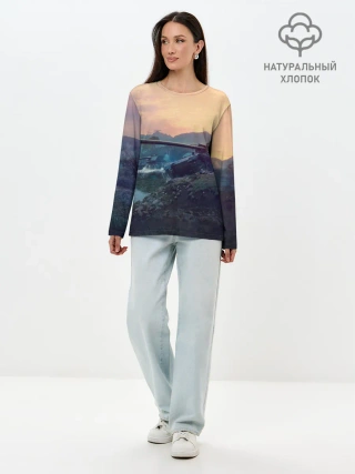 Лонгслив женский. Хлопок / Танки