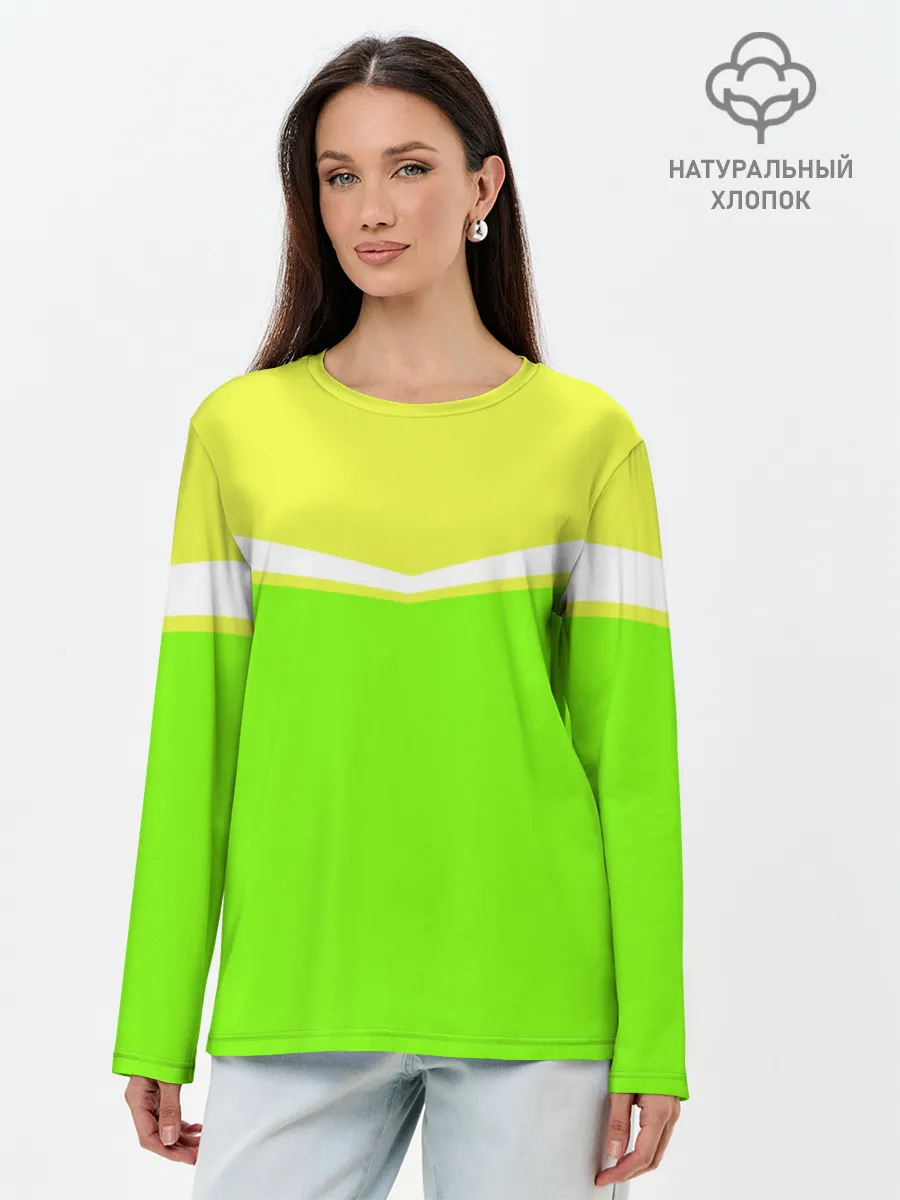 Лонгслив женский. Хлопок / Угол зеленый