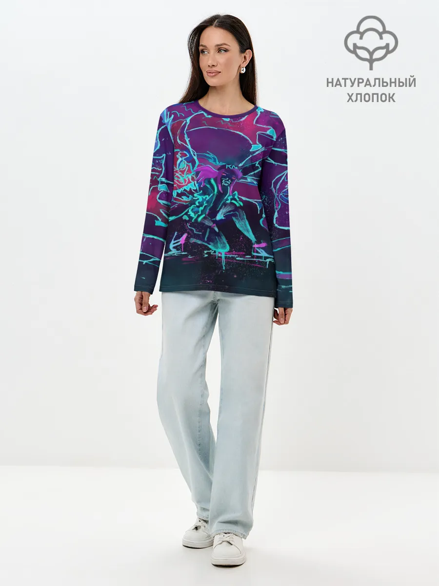 Лонгслив женский. Хлопок / lol kda akali