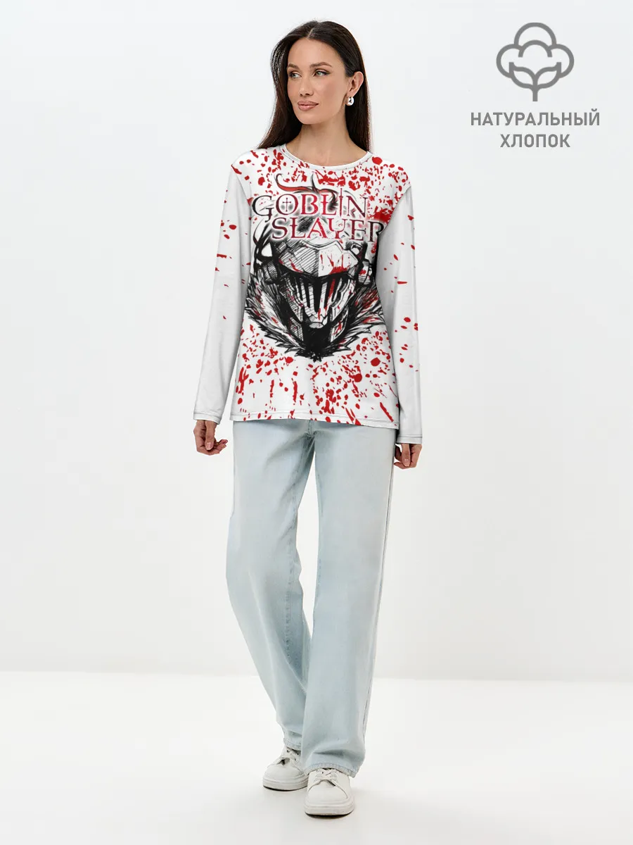 Лонгслив женский. Хлопок / Goblin Slayer blood spots