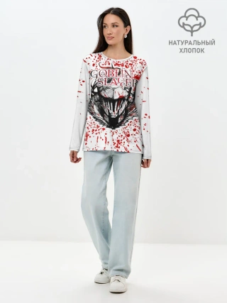 Лонгслив женский. Хлопок / Goblin Slayer blood spots