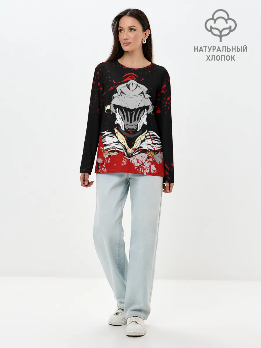 Лонгслив женский. Хлопок / Goblin Slayer stains