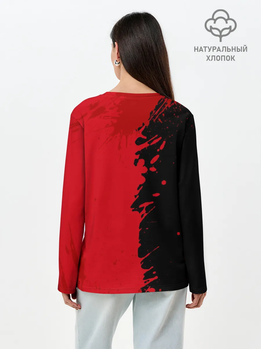 Лонгслив женский. Хлопок / Goblin Slayer red and black