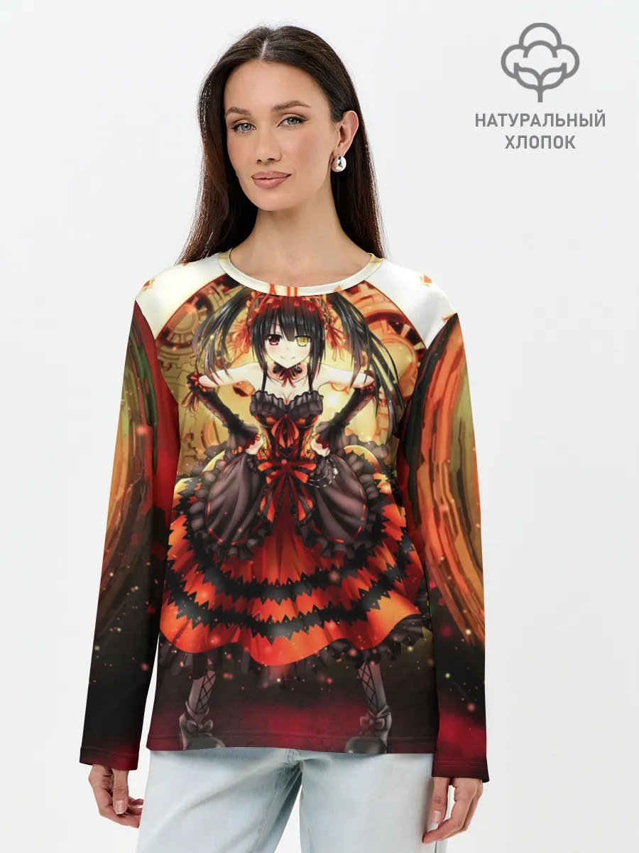 Лонгслив женский. Хлопок / Date A Live - Kurumi Tokisaki