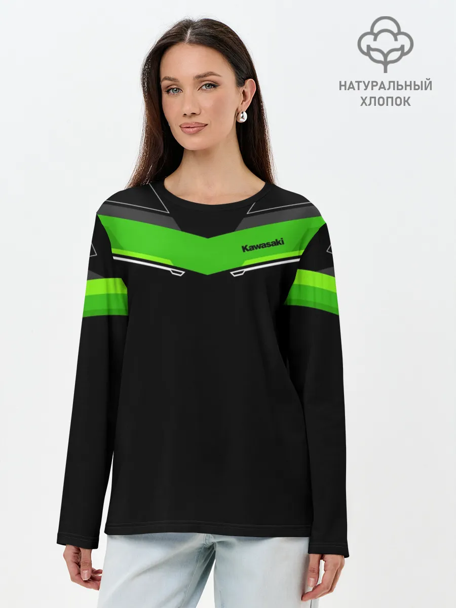 Лонгслив женский. Хлопок / Kawasaki club