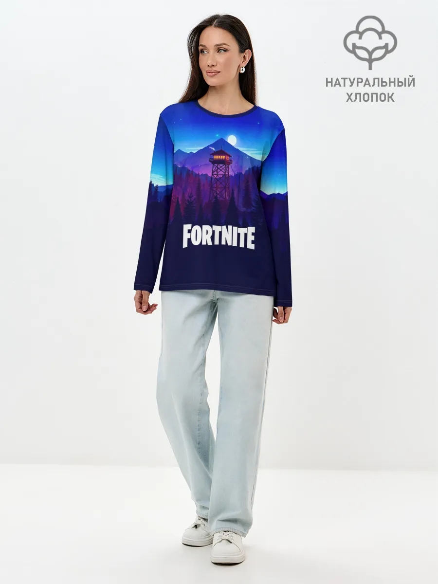 Лонгслив женский. Хлопок / fortnite