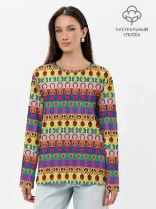 Лонгслив женский. Хлопок / JoJos Bizarre Adventure Logo