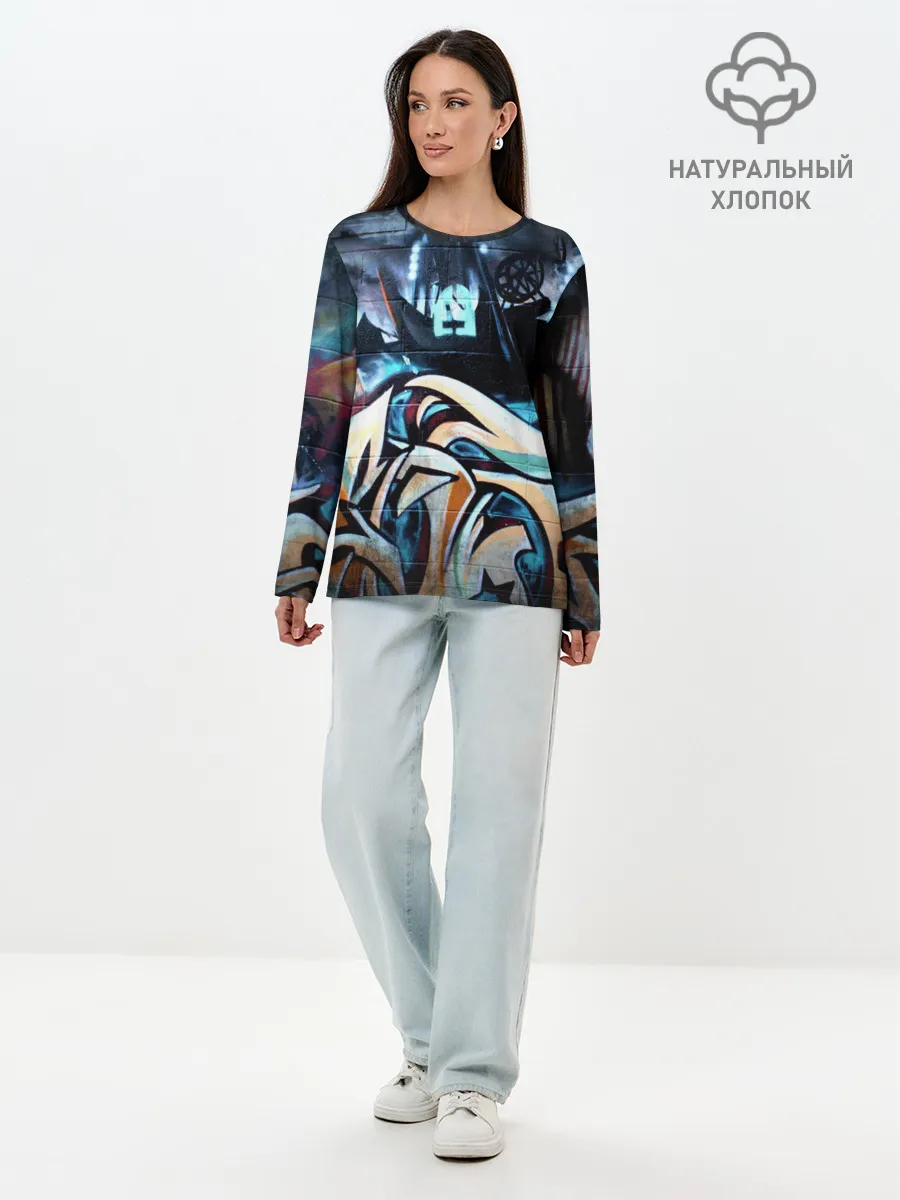 Лонгслив женский. Хлопок / GRAFFITY