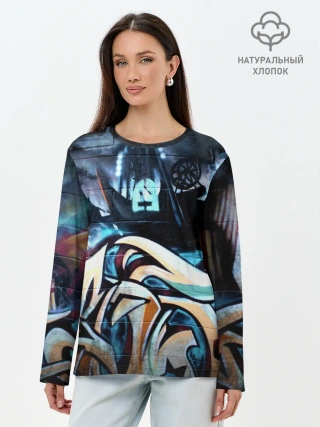 Лонгслив женский. Хлопок / GRAFFITY