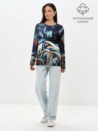 Лонгслив женский. Хлопок / GRAFFITY