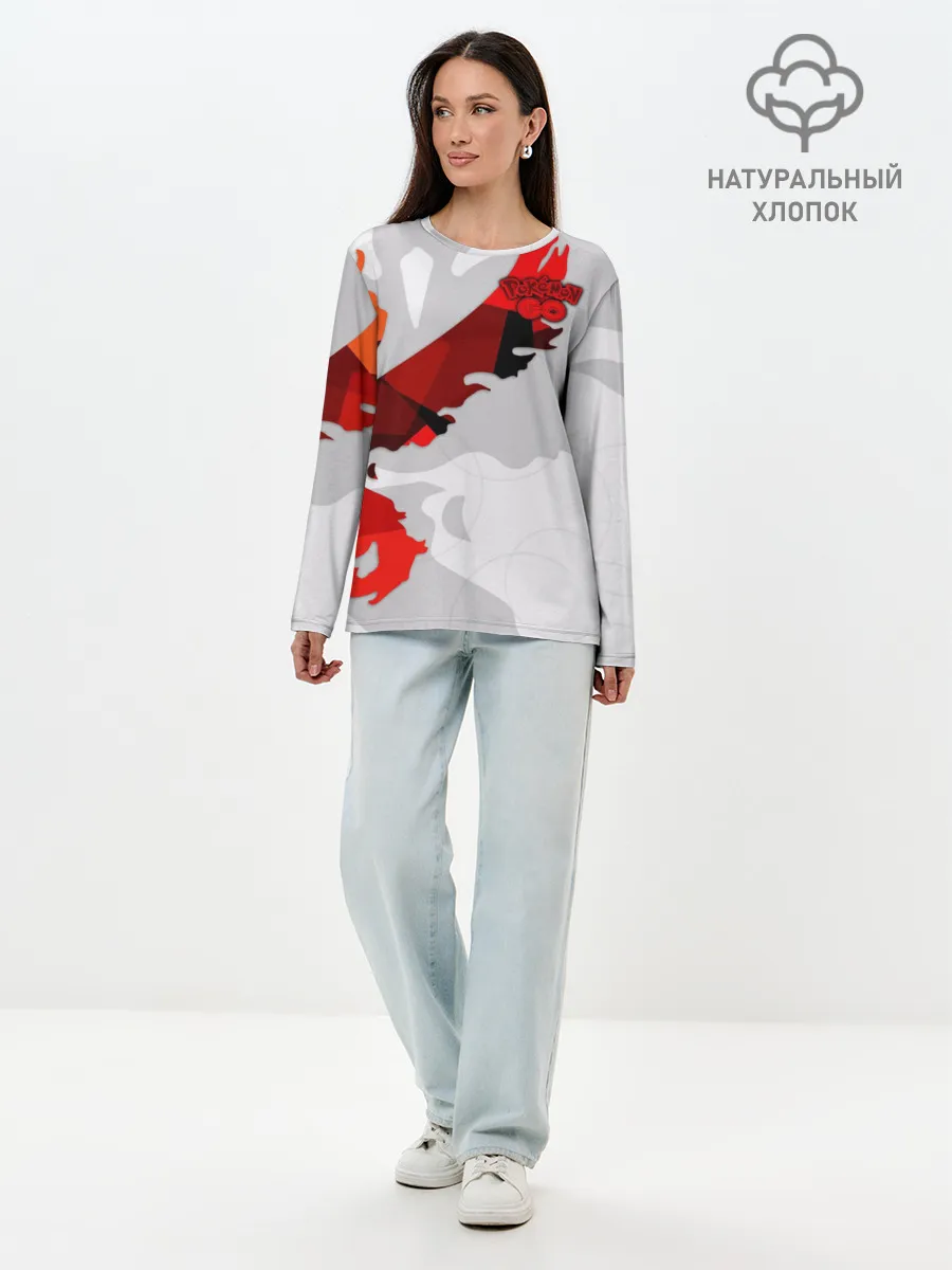 Лонгслив женский. Хлопок / Pokemon GO