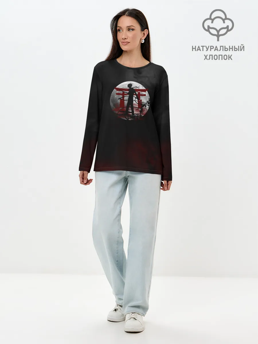 Лонгслив женский. Хлопок / БЕЗДОМНЫЙ БОГ. Темная тема