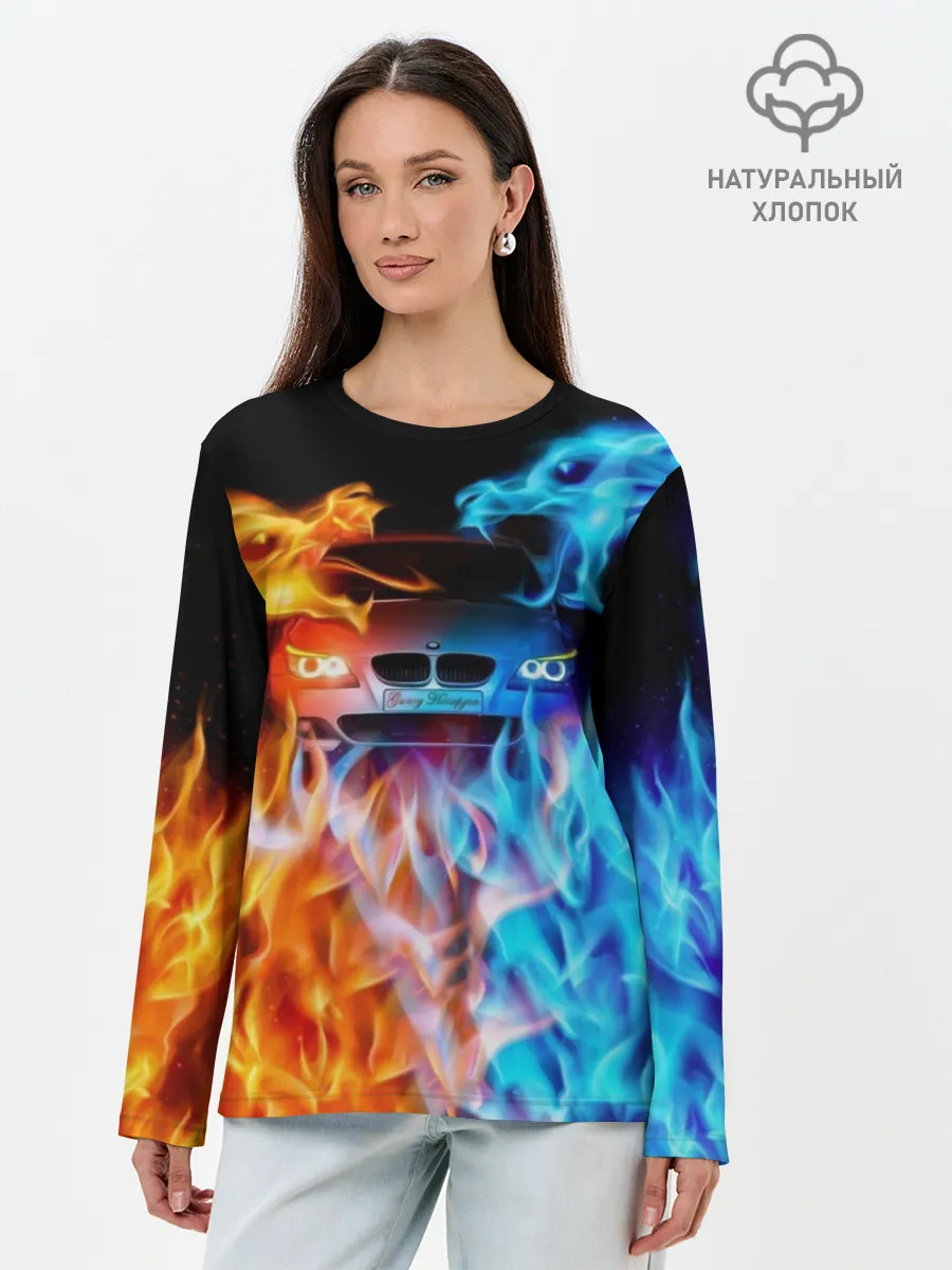 Лонгслив женский. Хлопок / BMW