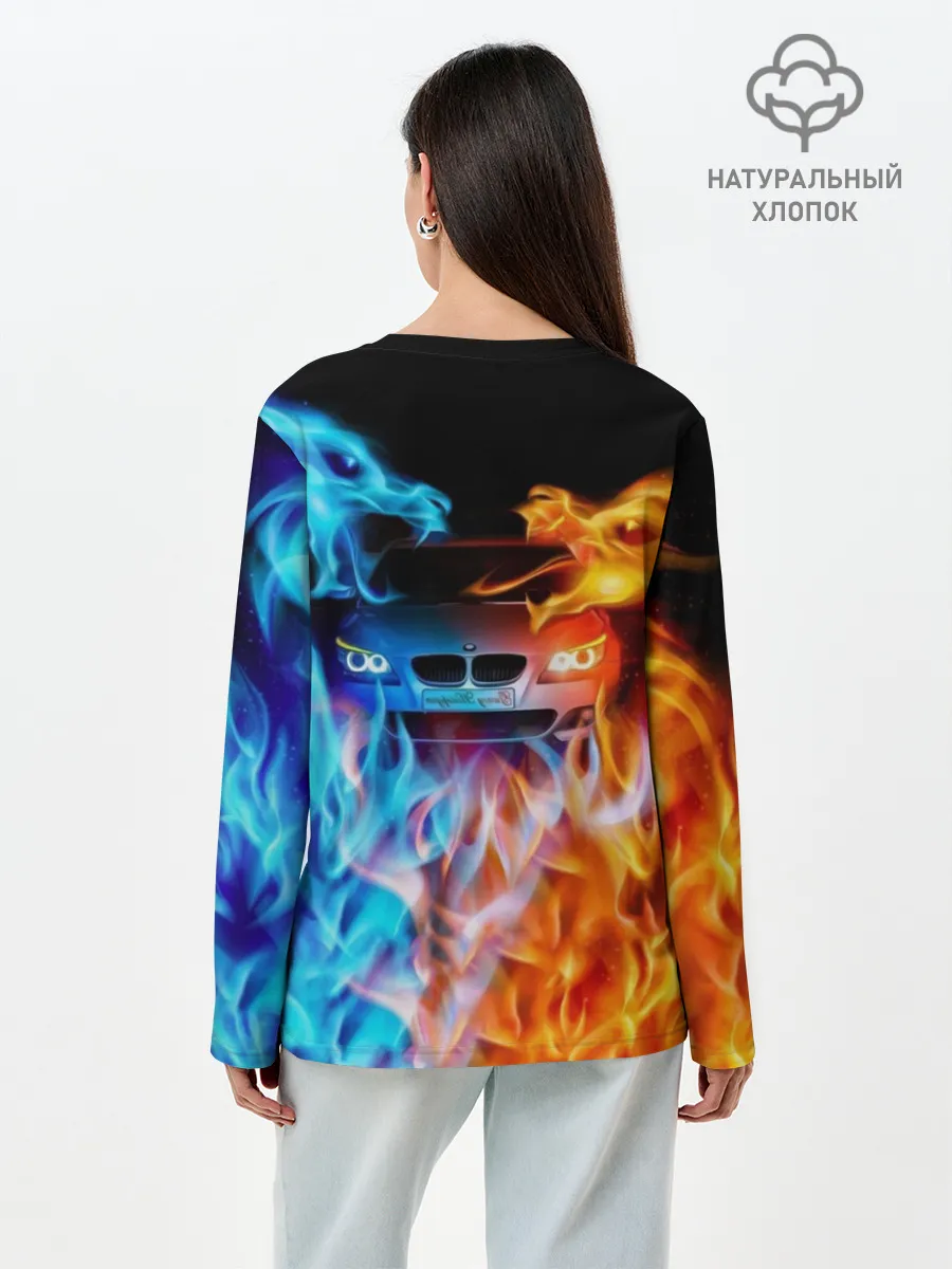 Лонгслив женский. Хлопок / BMW