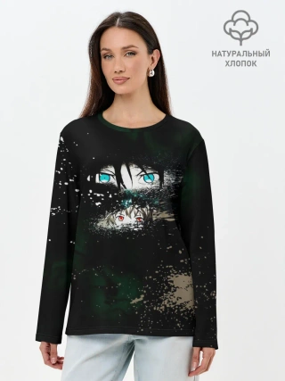 Лонгслив женский. Хлопок / Глаза Ябоку. БЕЗДОМНЫЙ БОГ