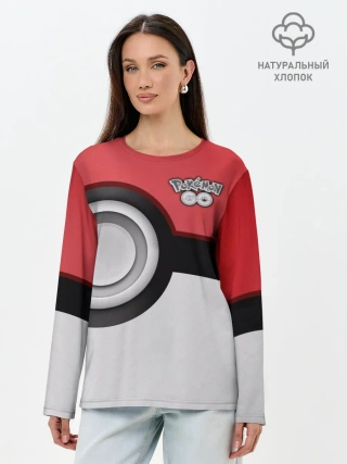 Лонгслив женский. Хлопок / Pokemon GO