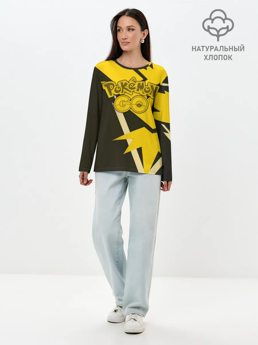 Лонгслив женский. Хлопок / Pokemon GO
