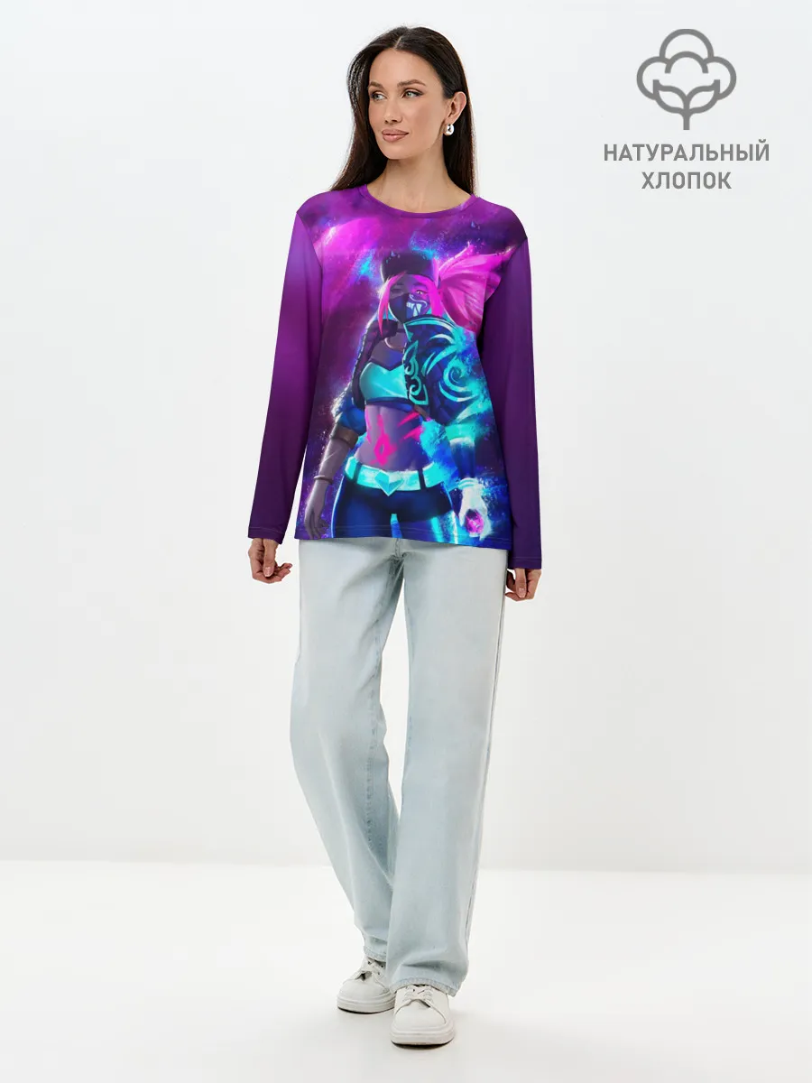 Лонгслив женский. Хлопок / KDA. Akali