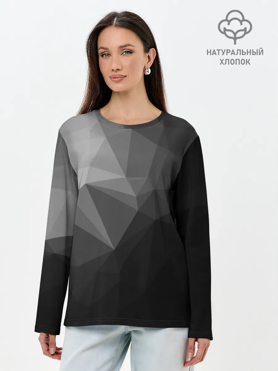 Лонгслив женский. Хлопок / Poly Abstract