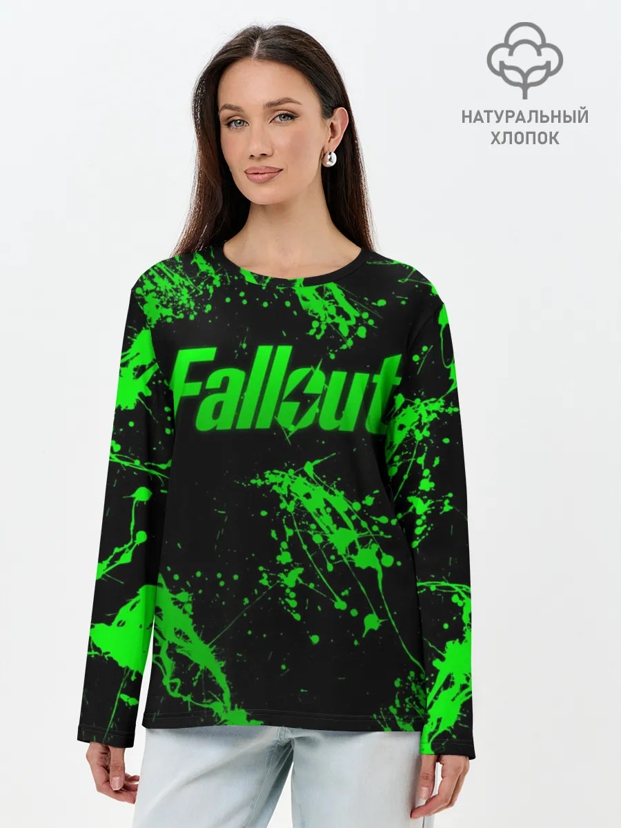 Лонгслив женский. Хлопок / Токсический Fallout 2