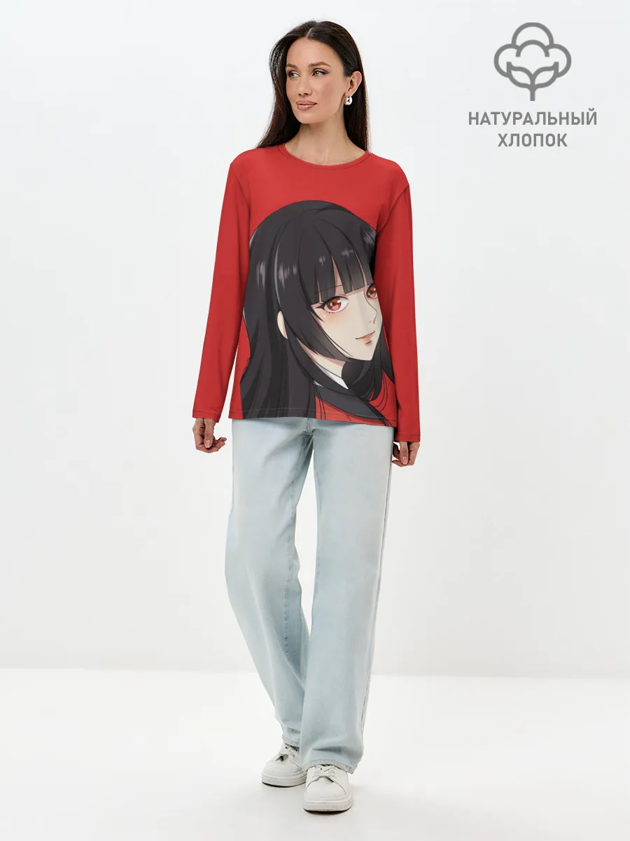 Лонгслив женский. Хлопок / Kakegurui Red