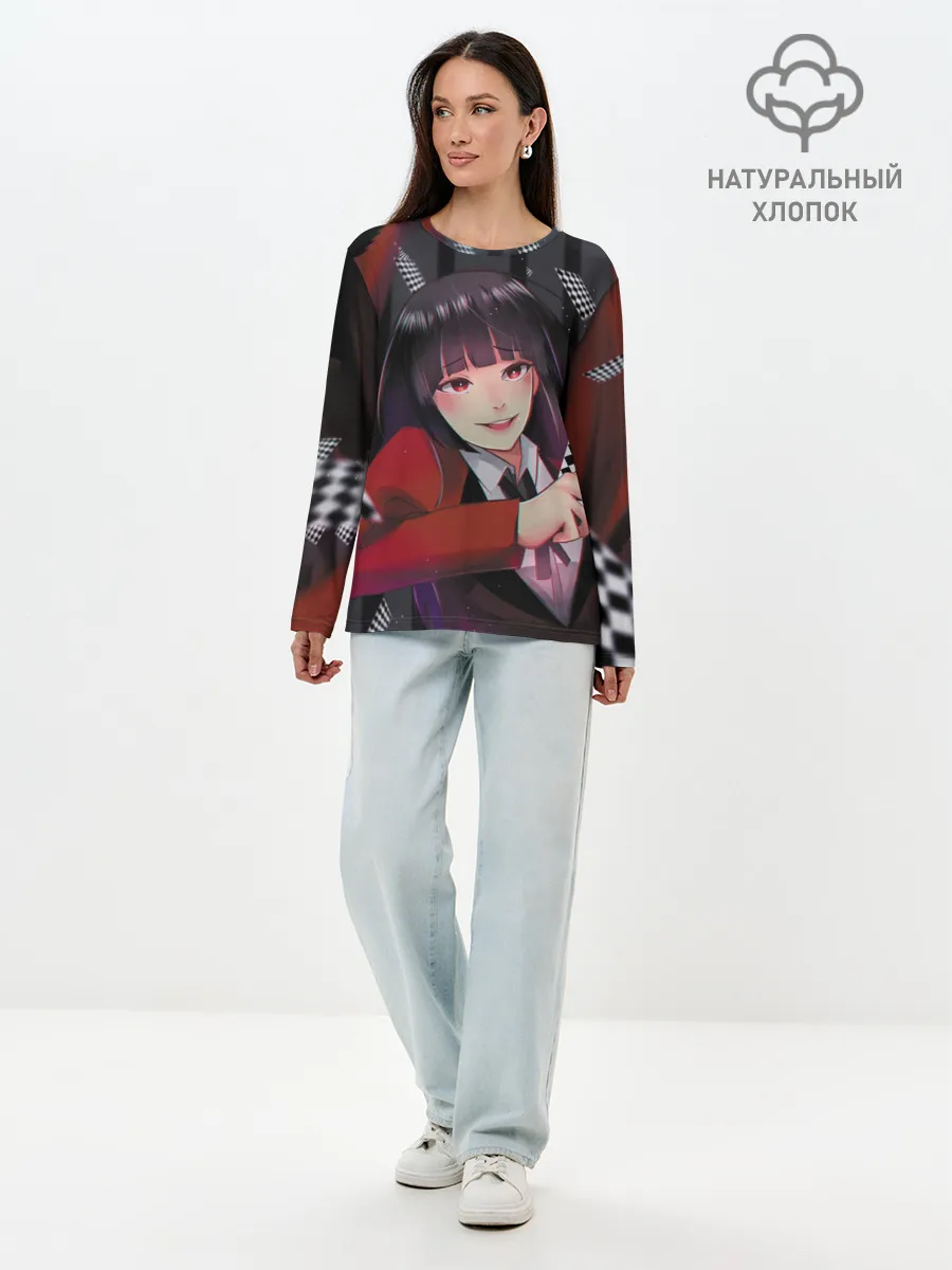 Лонгслив женский. Хлопок / kakegurui yumeko art