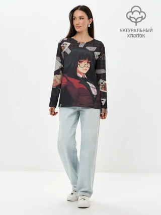 Лонгслив женский. Хлопок / kakegurui yumeko карты