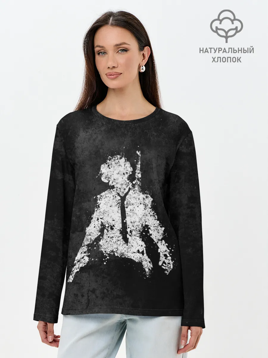 Лонгслив женский. Хлопок / PUBG брызги красок