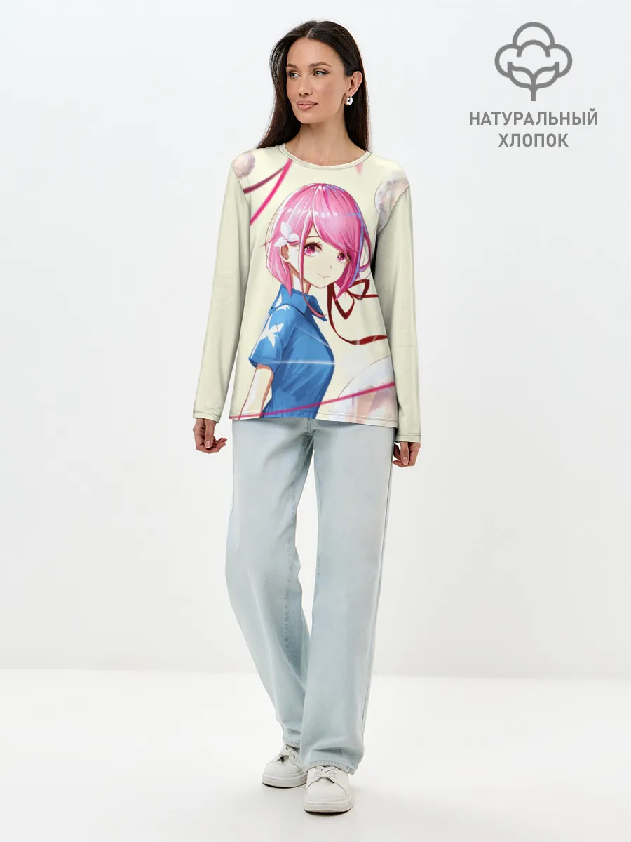 Лонгслив женский. Хлопок / Girl Anime