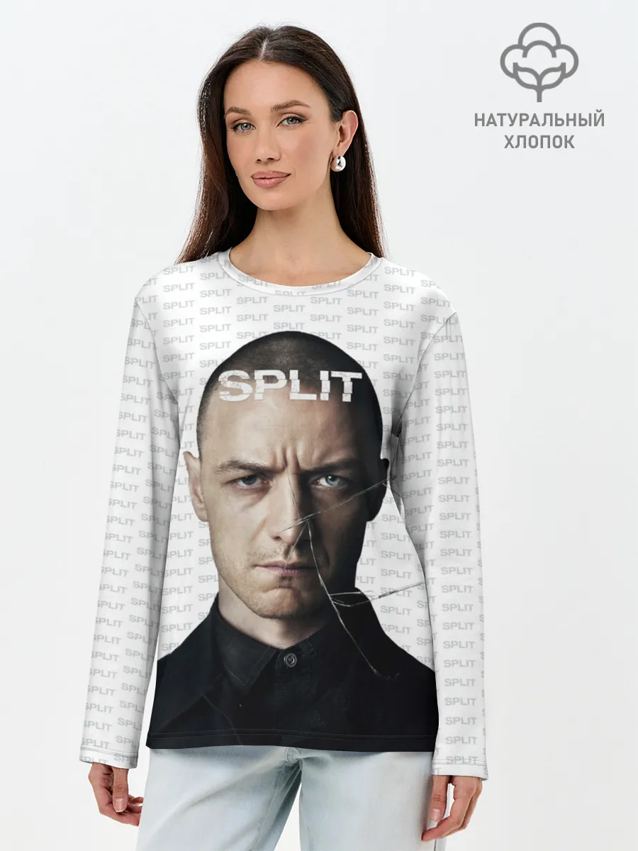 Лонгслив женский. Хлопок / Сплит