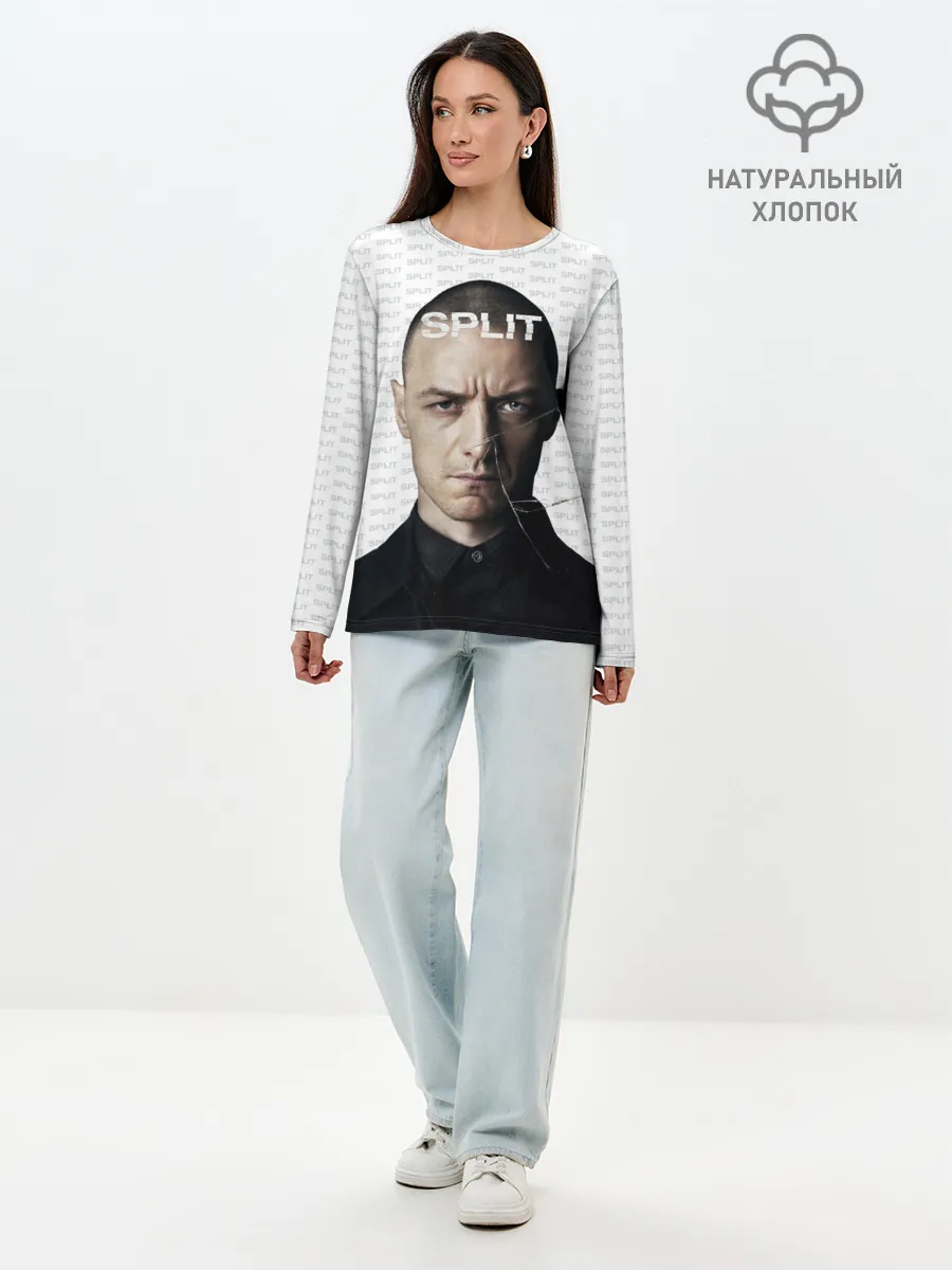 Лонгслив женский. Хлопок / Сплит