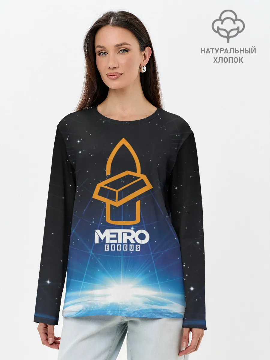 Лонгслив женский. Хлопок / Metro