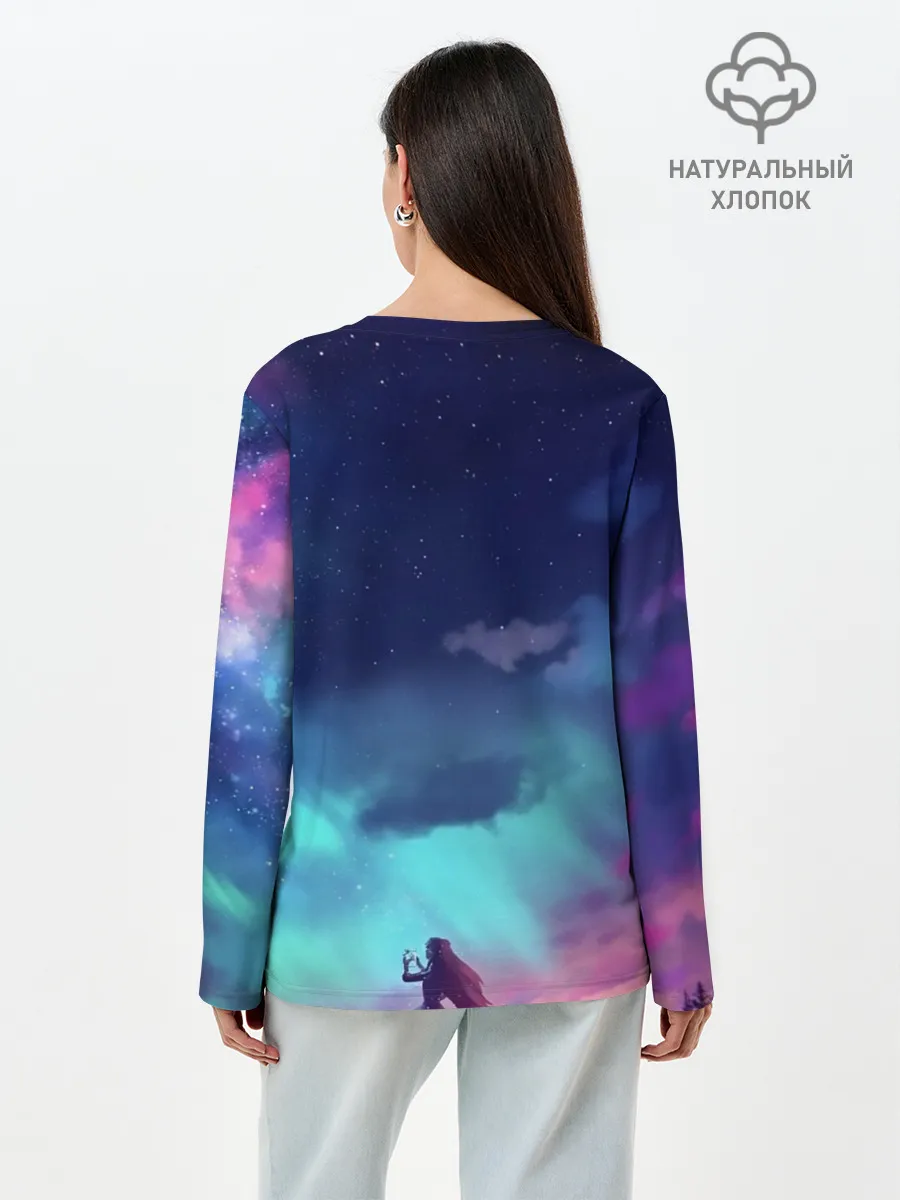 Лонгслив женский. Хлопок / Фейри Тейл рассвет