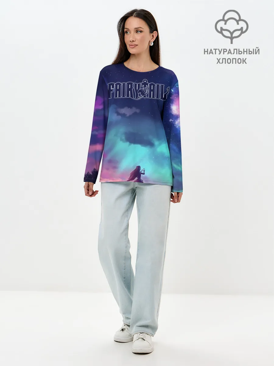 Лонгслив женский. Хлопок / Фейри Тейл рассвет