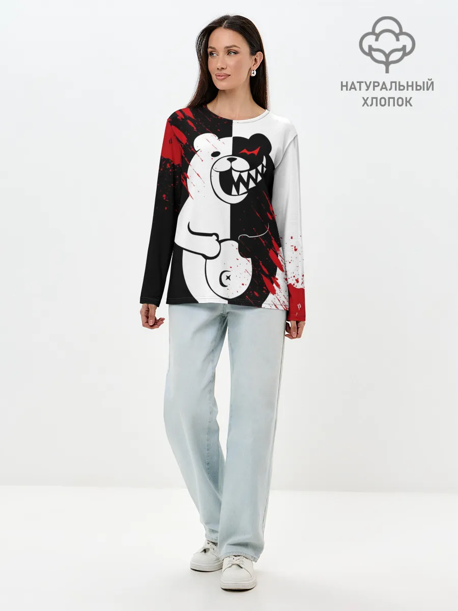 Лонгслив женский. Хлопок / Monokuma вторая сущность