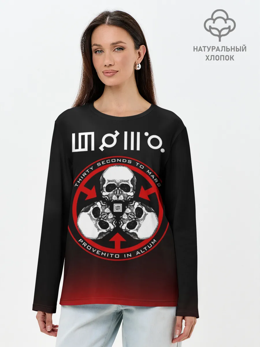 Лонгслив женский. Хлопок / 30 Seconds to Mars