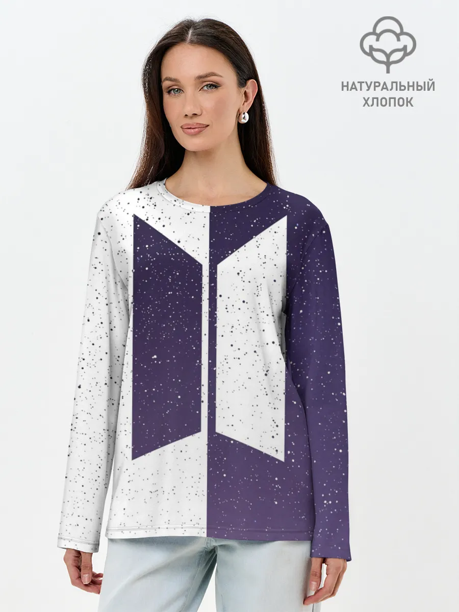 Лонгслив женский. Хлопок / BTS STARS