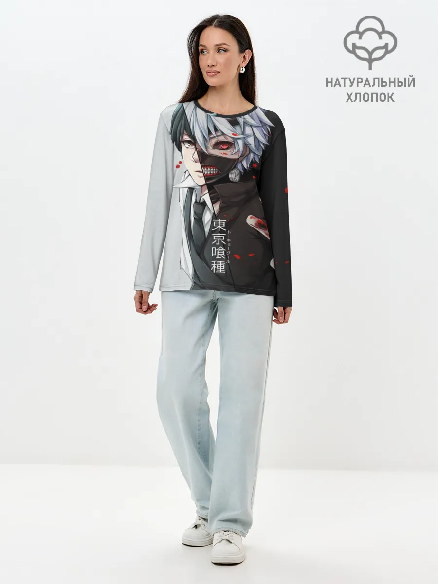 Лонгслив женский. Хлопок / Токийский гуль - Характер