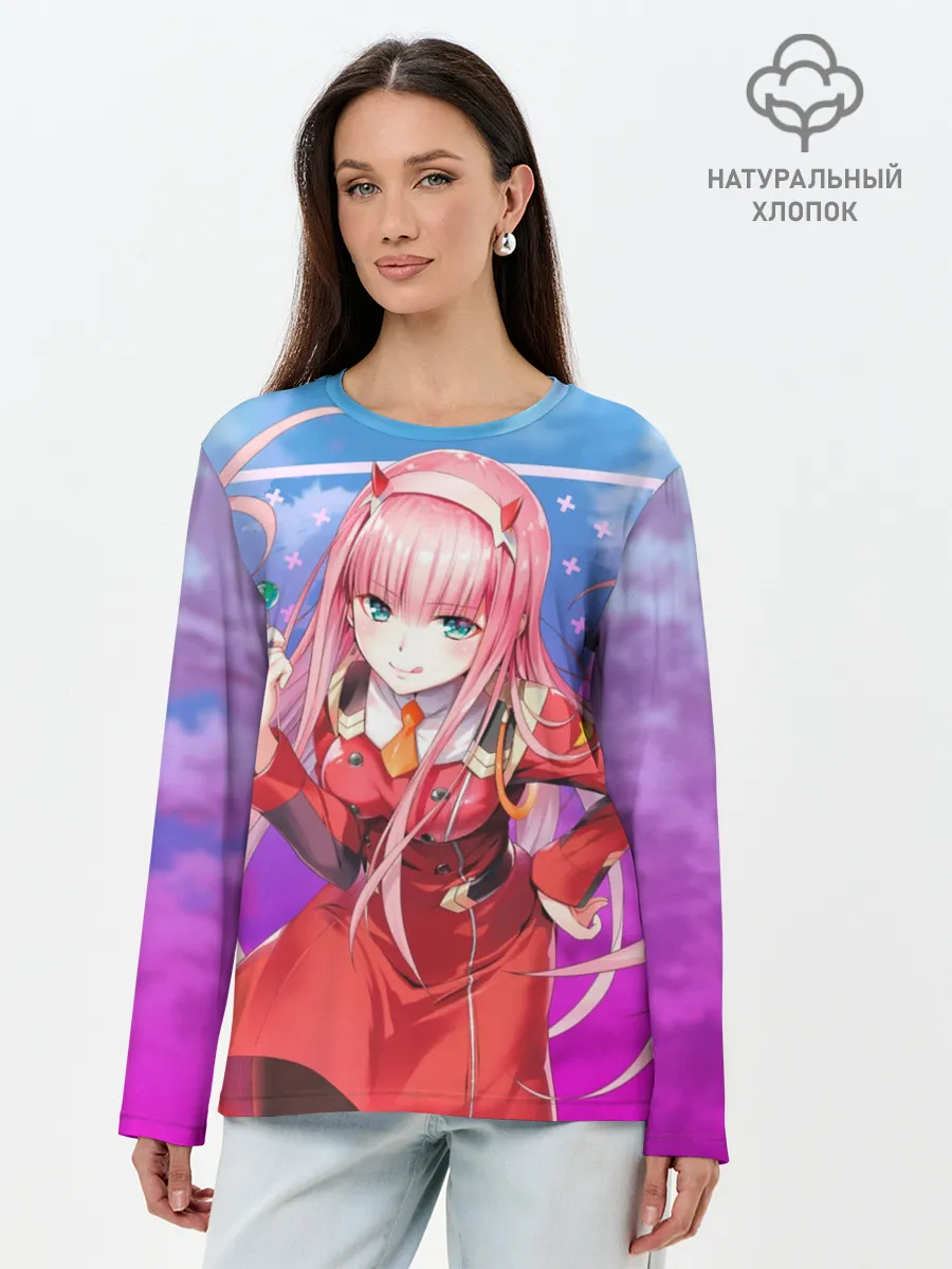 Лонгслив женский. Хлопок / Darling in the Franxx