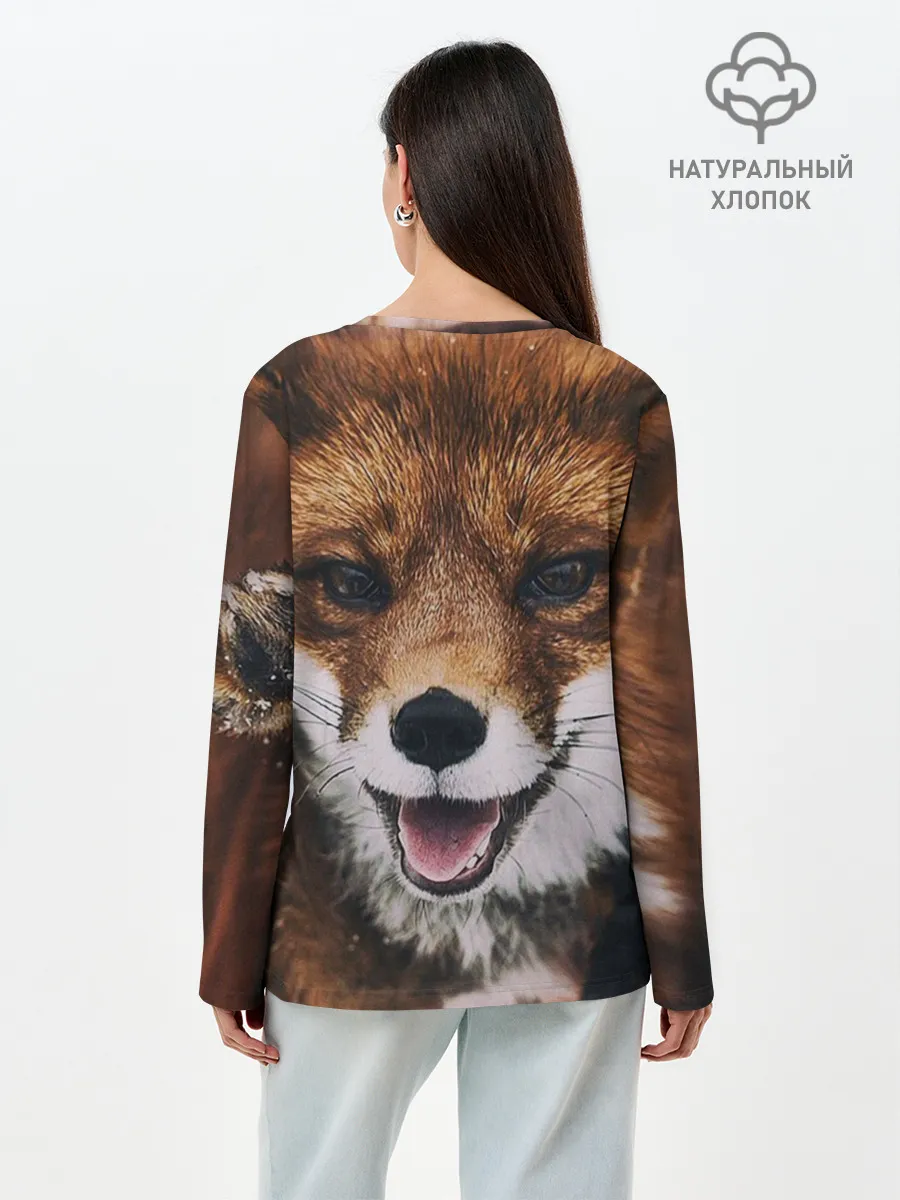 Лонгслив женский. Хлопок / Лисичка