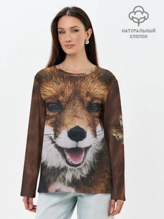 Лонгслив женский. Хлопок / Лисичка