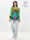 Лонгслив женский. Хлопок / Психоделика