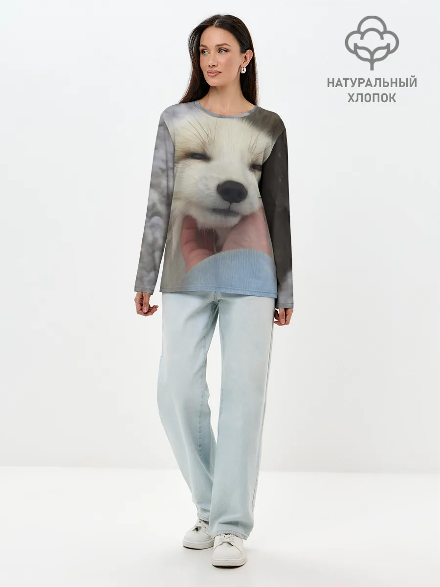 Лонгслив женский. Хлопок / Лисенок