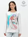 Лонгслив женский. Хлопок / Music Unicorn Art