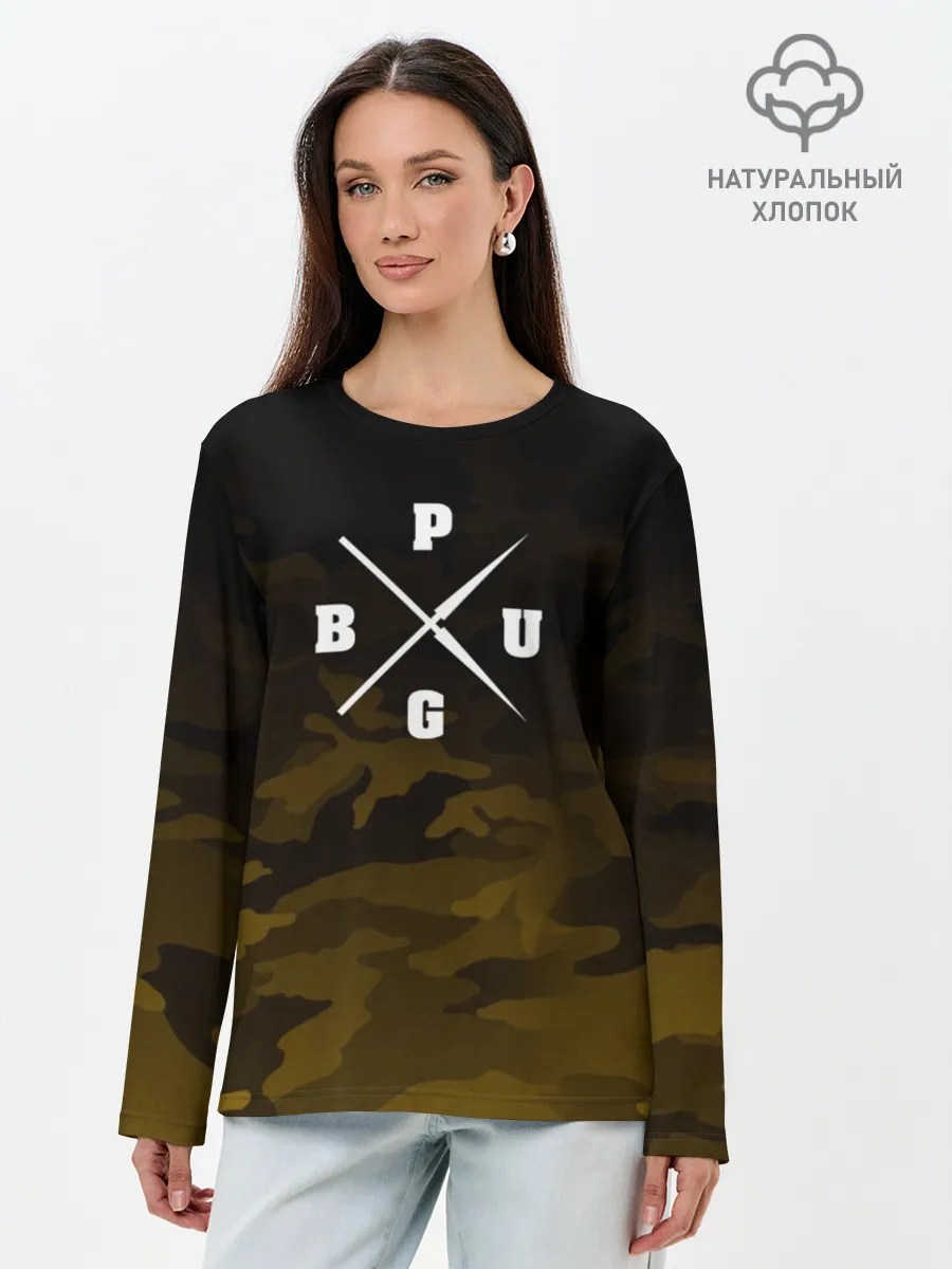 Лонгслив женский. Хлопок / PUBG