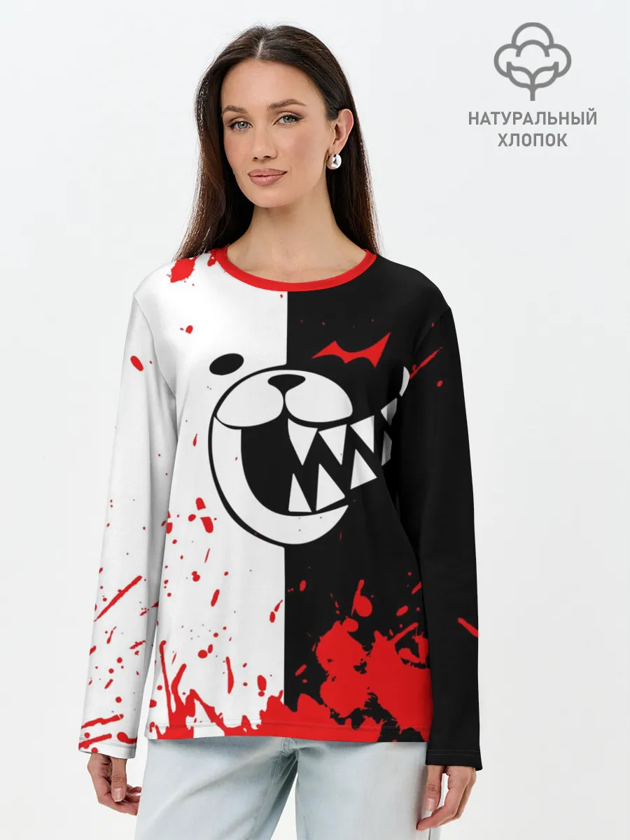Лонгслив женский. Хлопок / MONOKUMA Blood
